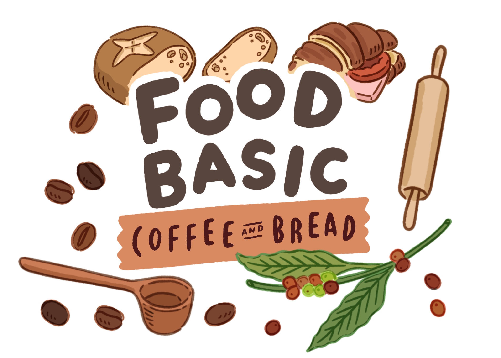 Coffee and Bread by dailydraw studio